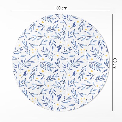 Tapis vinyle Aquarelle brindilles feuilles points bohème