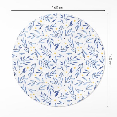 Tapis vinyle Aquarelle brindilles feuilles points bohème