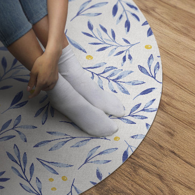 Tapis vinyle Aquarelle brindilles feuilles points bohème