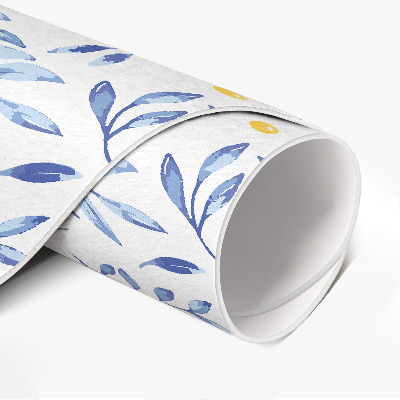 Tapis vinyle Aquarelle brindilles feuilles points bohème