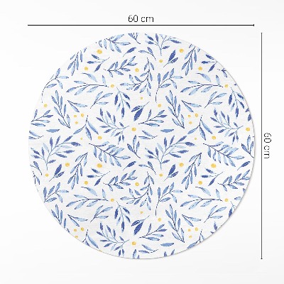 Tapis vinyle Aquarelle brindilles feuilles points bohème