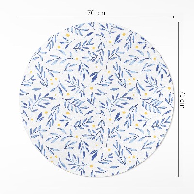 Tapis vinyle Aquarelle brindilles feuilles points bohème