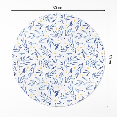 Tapis vinyle Aquarelle brindilles feuilles points bohème