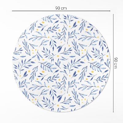 Tapis vinyle Aquarelle brindilles feuilles points bohème