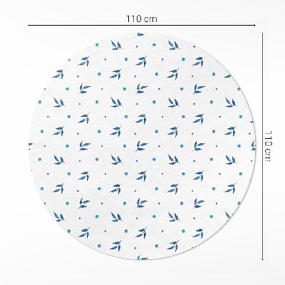 Tapis vinyle Aquarelle bohème à petites feuilles et points