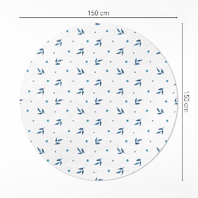 Tapis vinyle Aquarelle bohème à petites feuilles et points