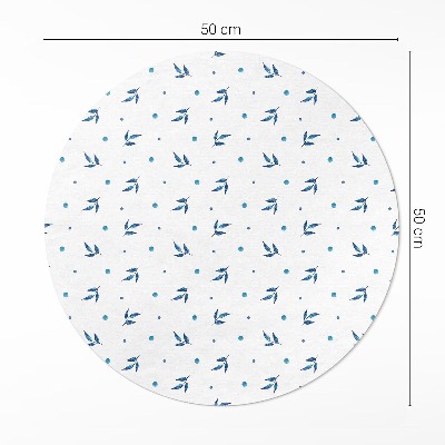 Tapis vinyle Aquarelle bohème à petites feuilles et points