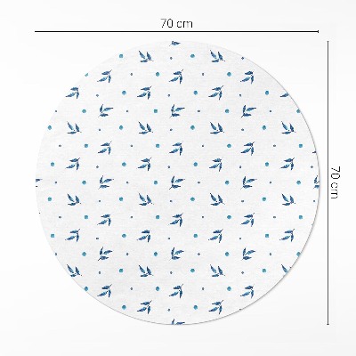 Tapis vinyle Aquarelle bohème à petites feuilles et points