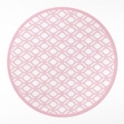 Tapis rond en vinyle Petite mosaïque tressée rose poudré