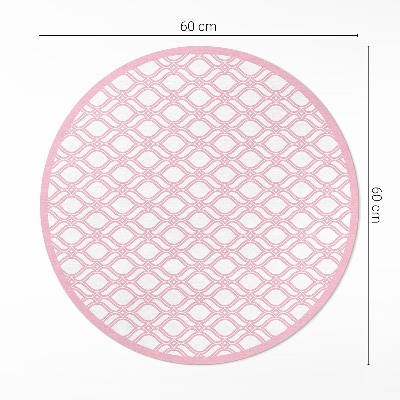 Tapis rond en vinyle Petite mosaïque tressée rose poudré