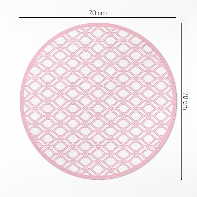 Tapis rond en vinyle Petite mosaïque tressée rose poudré