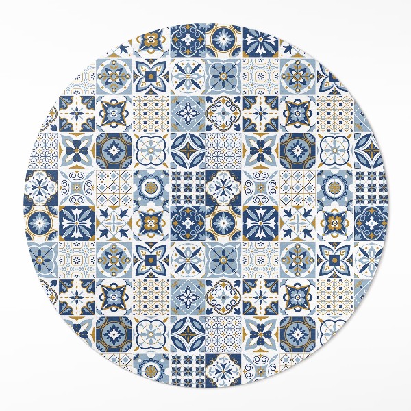 Tapis vinyle Carreaux décoratifs bleus en mosaïque grecque