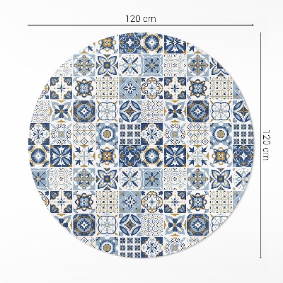 Tapis vinyle Carreaux décoratifs bleus en mosaïque grecque