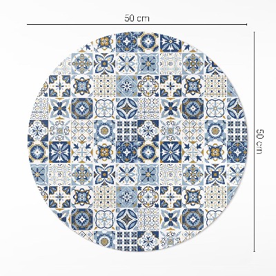 Tapis vinyle Carreaux décoratifs bleus en mosaïque grecque