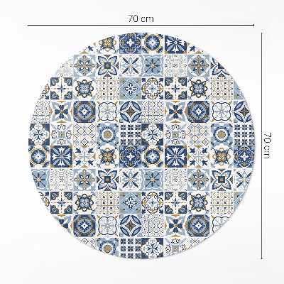 Tapis vinyle Carreaux décoratifs bleus en mosaïque grecque