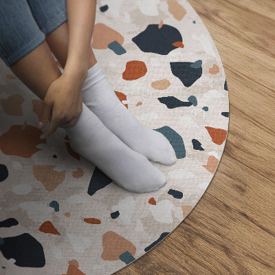 Tapis rond en vinyle Pierre décorative en grès pastel de style bohème