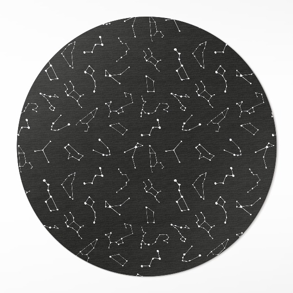 Tapis rond en vinyle Constellations, horoscope, zodiaque, cosmos