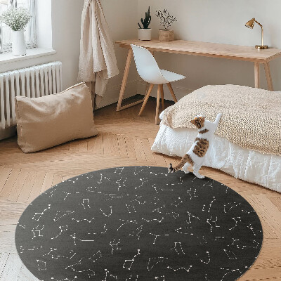Tapis rond en vinyle Constellations, horoscope, zodiaque, cosmos