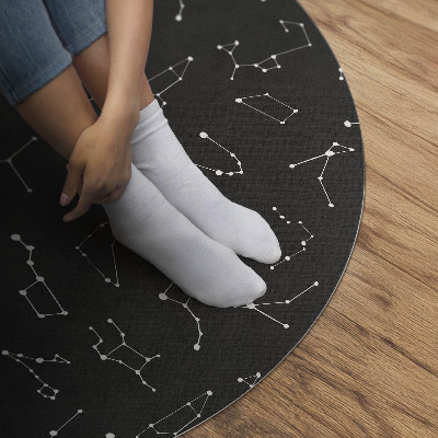 Tapis rond en vinyle Constellations, horoscope, zodiaque, cosmos