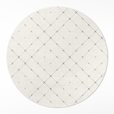 Tapis rond en vinyle Carrés subtils de carreaux clairs