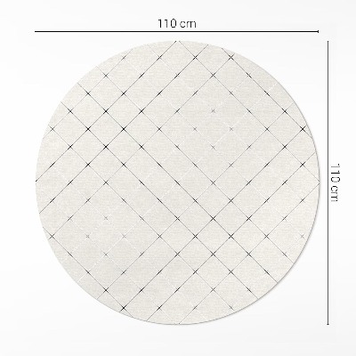 Tapis rond en vinyle Carrés subtils de carreaux clairs