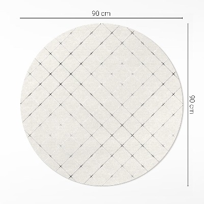 Tapis rond en vinyle Carrés subtils de carreaux clairs