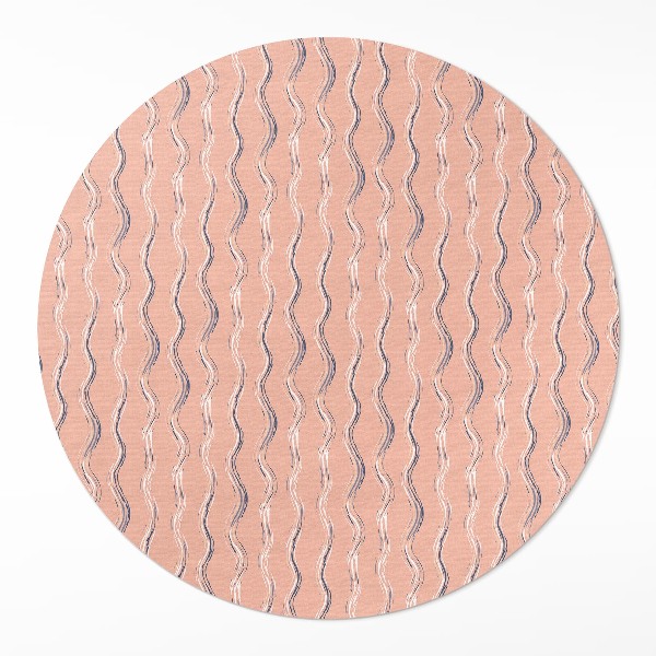 Tapis rond en vinyle Ondes bohèmes aux couleurs pastel