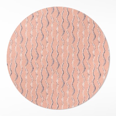 Tapis rond en vinyle Ondes bohèmes aux couleurs pastel