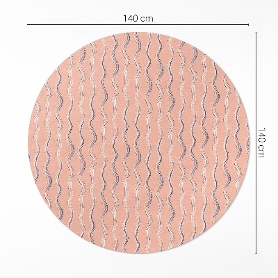 Tapis rond en vinyle Ondes bohèmes aux couleurs pastel
