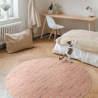 Tapis rond en vinyle Ondes bohèmes aux couleurs pastel