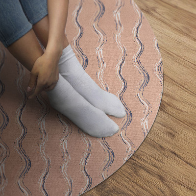 Tapis rond en vinyle Ondes bohèmes aux couleurs pastel