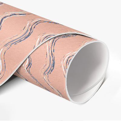 Tapis rond en vinyle Ondes bohèmes aux couleurs pastel