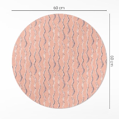 Tapis rond en vinyle Ondes bohèmes aux couleurs pastel