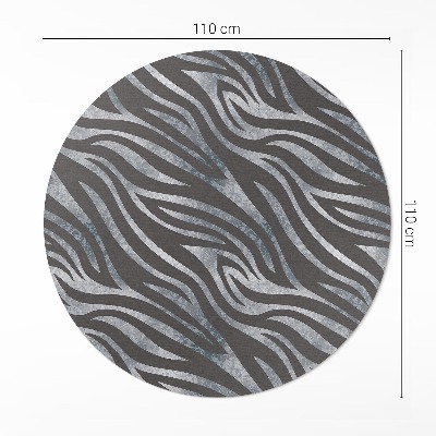 Tapis rond en vinyle Motif zébré à rayures irrégulières