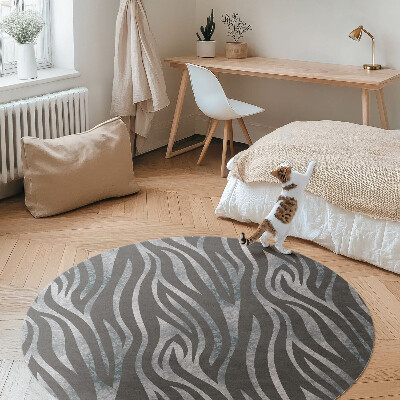 Tapis rond en vinyle Motif zébré à rayures irrégulières