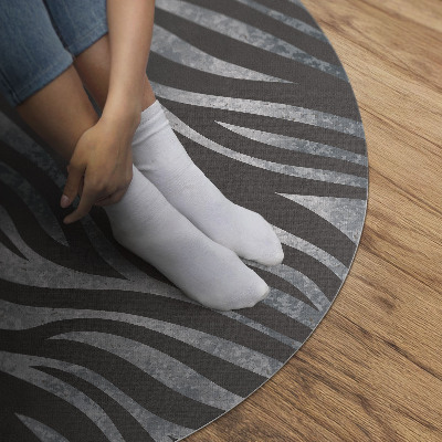 Tapis rond en vinyle Motif zébré à rayures irrégulières