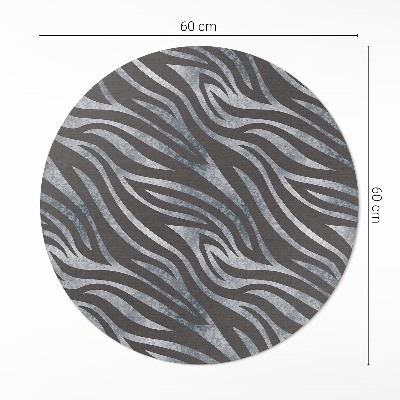 Tapis rond en vinyle Motif zébré à rayures irrégulières