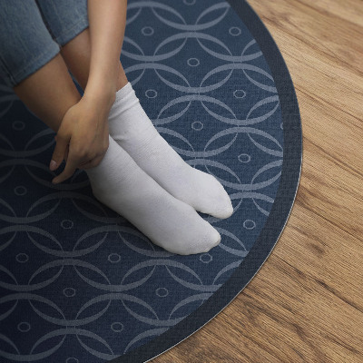 Tapis rond en vinyle Chaîne régulière avec motif décoratif