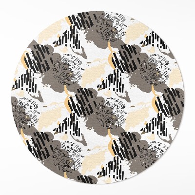 Tapis rond en vinyle Composition abstraite de taches et de formes