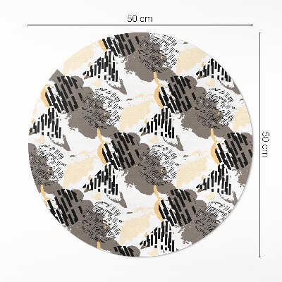 Tapis rond en vinyle Composition abstraite de taches et de formes