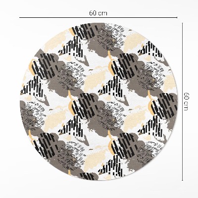 Tapis rond en vinyle Composition abstraite de taches et de formes