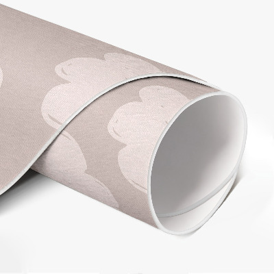 Tapis rond en vinyle Nuages peints aux couleurs pastel