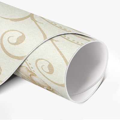 Tapis rond en vinyle Belles fleurs de plantes dans un style ornemental