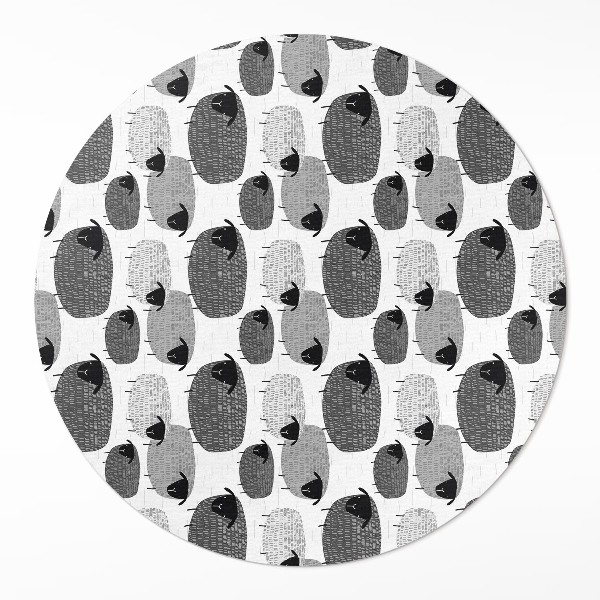 Tapis rond en vinyle Mouton peint à motif régulier