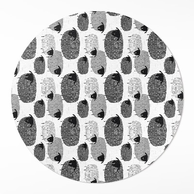 Tapis rond en vinyle Mouton peint à motif régulier