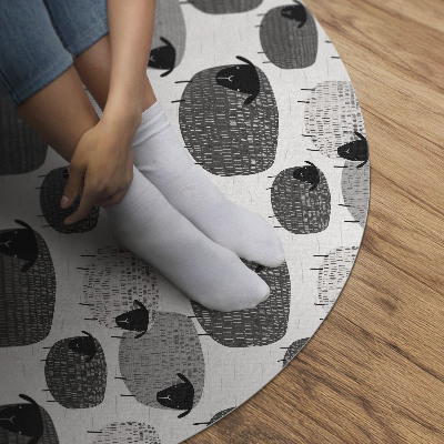 Tapis rond en vinyle Mouton peint à motif régulier