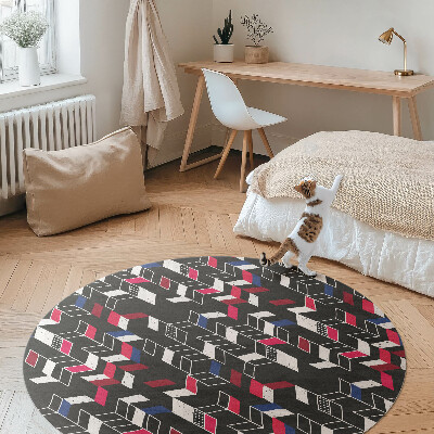 Tapis rond en vinyle Design moderne, motif géométrique à la mode