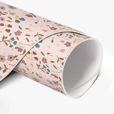 Tapis rond en vinyle Petites fleurs dans une prairie, style bohème