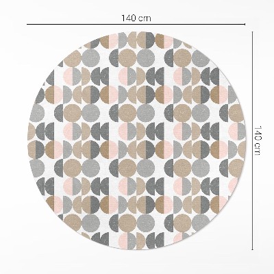 Tapis vinyle Motif rétro géométrique de cercles et de croissants