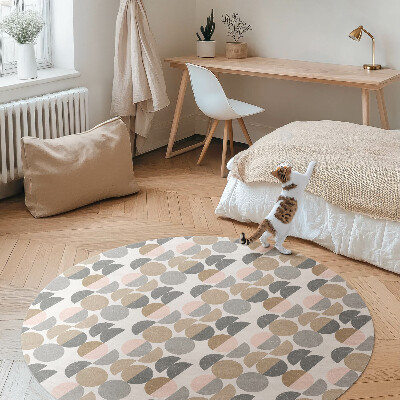Tapis vinyle Motif rétro géométrique de cercles et de croissants